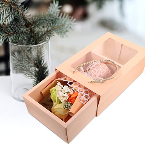 Abaodam Fake Soap Rose Bouquet Artificial Soap Flower Bouquet Scented Soap Rose Bouquet With Gift Box (Champagne) Floral Scented Flower Bouquet #TOP3