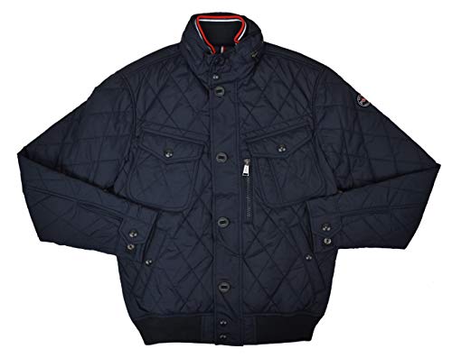 Ralph Lauren Polo Mens Full Zip Diamond Quilted Bomber Jacket Navy Blue (Large)