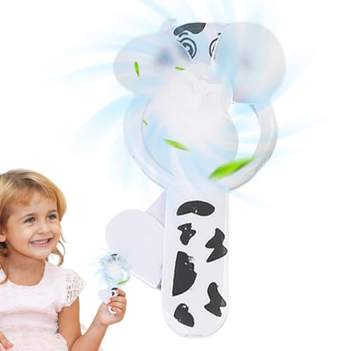 Ventilador de mano con empuje | Ventilador de dibujos animados Manual Enfriador de aire portátil - Aparato de enfriamiento portátil No se requiere carga para acampar, picnic, viajes