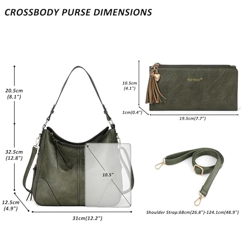 Image of TANTOMI Hobo Bags for Women Crossbody Bags Set Crossbody Purses and Handbags Tote Bags with Adjustable Shoulder Strap 2pcs