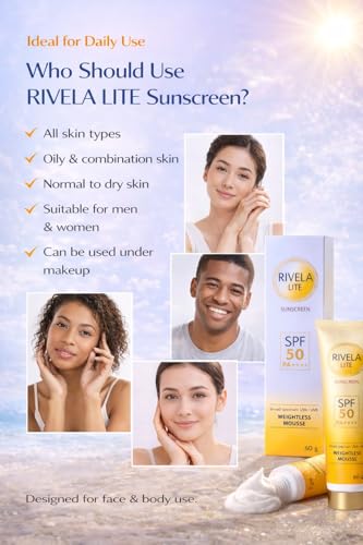 Image of Lite Sunscreen SPF 50 PA+++ | Weightless mousse texture | Tinted Matte Finish | Broad Spectrum UVA & UVB Protection | Lightweight, Non-Greasy | Suitable for Oily & Acne-Prone Skin | 60g