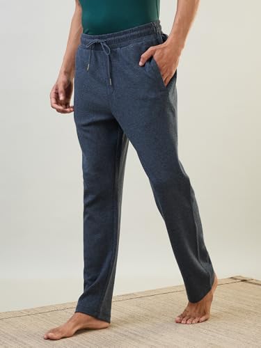 Image of Raymond SleepZ Men Regular Fit Solid Pattern Cotton Polyester Blend Trackpant