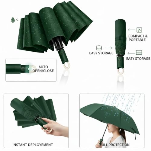 Image of Umbrella for Women | Umbrellas for Men | UV Coated 3 Fold Umbrella for Rain with Auto Open and Close Small Folding Travel-Foldable Windshield