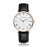 Schlichtes und elegantes Design: Einfaches und sauberes Design, klassisch und elegant, mit einem Hauch von Raffinesse und Mode, für einen einzigartigen Stil. Deutliche Zeitanzeige mit Stunden- und Minutenzeiger.