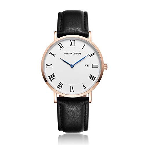Preisvergleich Produktbild JOESON LEADERS Damen Uhr Analog Quarz mit Leder Armband Datum der Auto