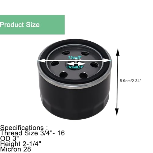 Ketofa 492932S Oil Filter 691035 Fuel Filter Compatible with Briggs and Stratton AM125424, 492932, 491056, Kawasaki 49065-7007, John Deere GY20577 Lawn/Garden Tractor Mower - Image 3
