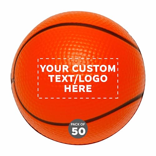 DISCOUNT PROMOS Basketball Squeeze Balls Set of 50, Orange