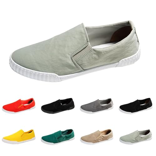 Mocasines de lona verdes para hombre, zapatos casuales y minimalistas talla 38 2/3 2