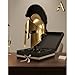 AnNafi® Greek Spartan Helmet | Medieval Roman 300 King Leonidas Movie Helmets+Liner+Wooden Stand BRASS Finish| Larp SCA Armor Adult | Spartan Legions Helmets