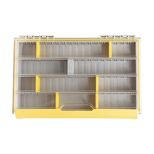 Plano Edge 3600 Premium Tackle Utility Box, Gray And Yellow With Clear Lid, Rust-Resistant And Waterproof, Customizable Tackle Protection Organization #TOP3