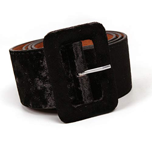 Vintage Velvet Leopard Belt For Women 2Inch Wide Faux Leather Waist Band Corset Apparel Accessories Belts (Black, Waist: 26"-32")4