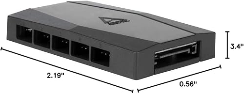 Vista 10 de ARCTIC Case Fan Hub - 10-fold PWM Fan Distributor with SATA Power - Black