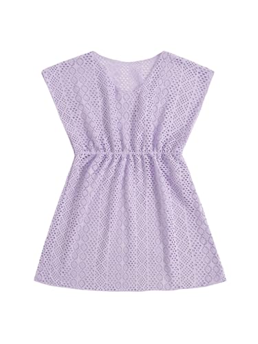 Image of SHENHE Girl's Swim Cover Up V Neck Sleeveless Hollow Out Beach Dress Coverup Beachwear