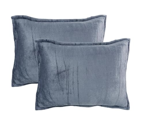 Image of RD TREND Presents Velvet 250 GSM Pillow Cover Set of 2 with Zipper,Size -18 inch x 28 inch Inches (45x71 Cm) (Grey)