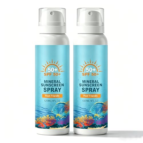 Image of Mineral Sunscreen Spray SPF 50+ | Spray Sunscreen SPF 50, Ultra-Light Body & Face Sunscreen SPF S-pray | Broad Spectrum UVA/UVB Protection, No White Cast, Non-Greasy Hydrating Sun Cream S-pray