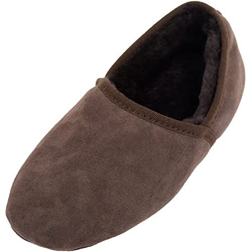 Pantoufles en peau de mouton homme finis les pieds froids avec le cuir