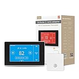 MoesGo Programmable WiFi Smart Thermostat for Home, No C-Wire Required by C-Wire Adapter, with Zone Remote Sensor, Remote Control Tuya/Smart Life, Compatible with Alexa and Google Assistant, 24VAC