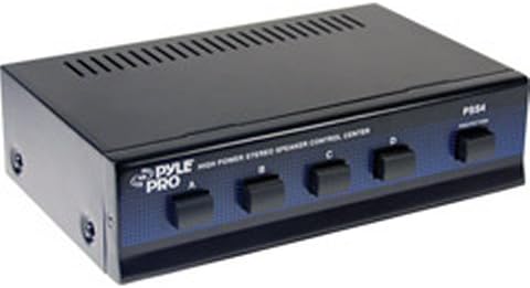 Pyle 4-Channel High Power Stereo Speaker Selector - A/B/C/D | For Multi-Channel High-Power Amp Installations - Supports up to 4 Pairs of Switched Speakers - PSS4
