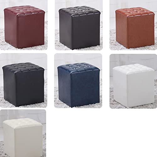 Tabouret à langer carré en cuir noir pour chambre de bébé