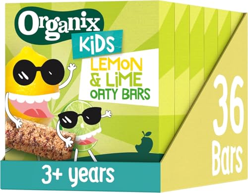 Organix KIDS Luscious Lemon & Lime Oaty Bars 3+ Years, 6 x 23 g Bars Per Box (6 Boxes Total)