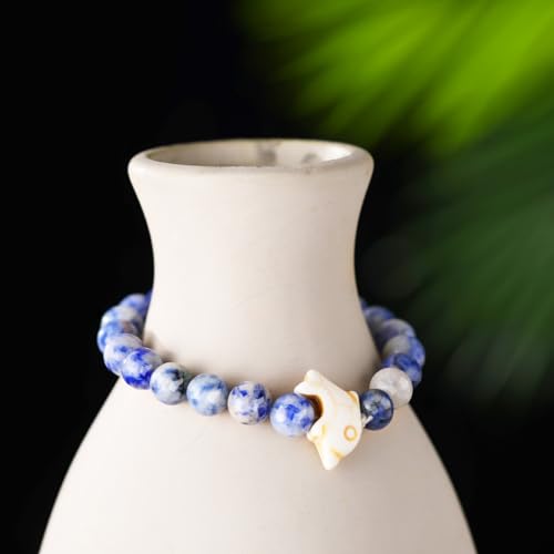 Hicarer 10 Pieces Beads Bracelet Natural Stone Elastic Friendship Bracelet for Women Men4