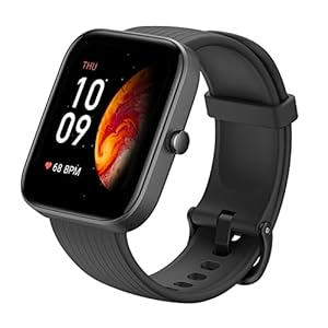 Amazfit Bip 3 Pro Smartwatch mit Herzfrequenz, SpO2-Monitor, 1,69″ Fitness Watch Tracker Sportuhr mit 60 Sportmodi, 14 Tage Akkulaufzeit für Damen Herren, Schwarz