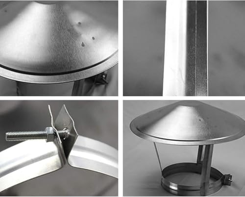 Chapeau de cheminée rotatif en acier inoxydable 100 mm pour toit - 6