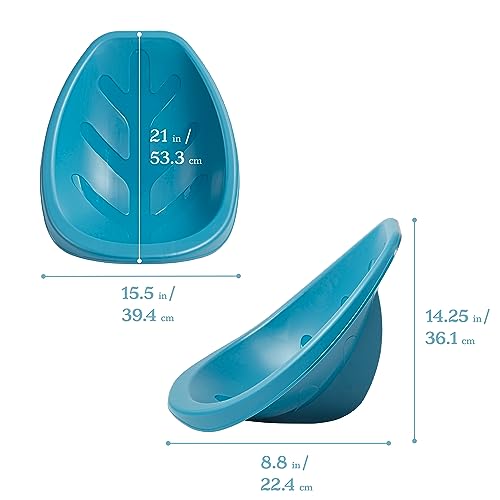 Image of ECR4Kids Plastic Leaf Scoop Floor Rocker Seat, Classroom Furniture, Turquoise, 6-Piece