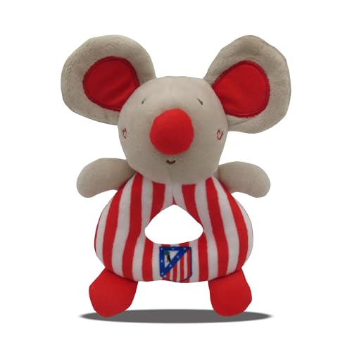 CyP Brands- Atlético de Madrid, Sonajero, Accesorios para bebés, Peluche, Muñeco bebé, Color Rojo, Producto Oficial