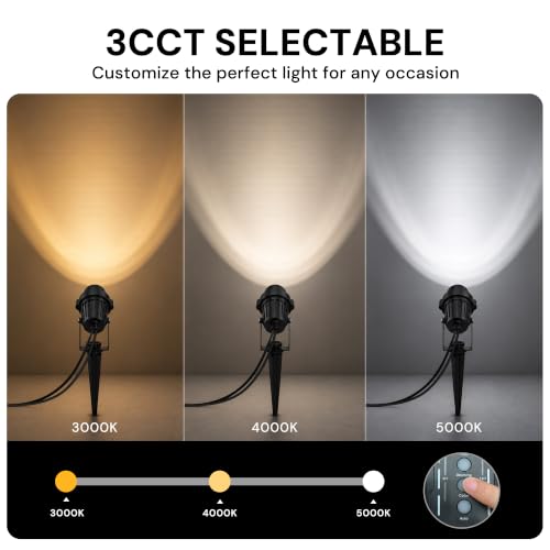 Image of L LOHAS LED 3CCT Low Voltage Landscape Lighting Kit, Dusk to Dawn Outdoor Lighting with Transformer, 5W IP66 Waterproof Outdoor Spot Lights for Pathway Yard Garden Tree, All-in-One 6 Pack