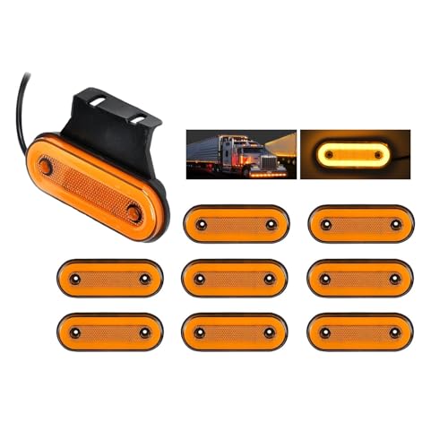 PENYUY 10PCS High Brightness 20SMD LED Side Marker Lights, IP68 Waterproof & Shockproof for Enhanced Driving Safety, Warning Light Easy Install on Trucks, Trailers, RVs, Campers, Vans (12-24V)
