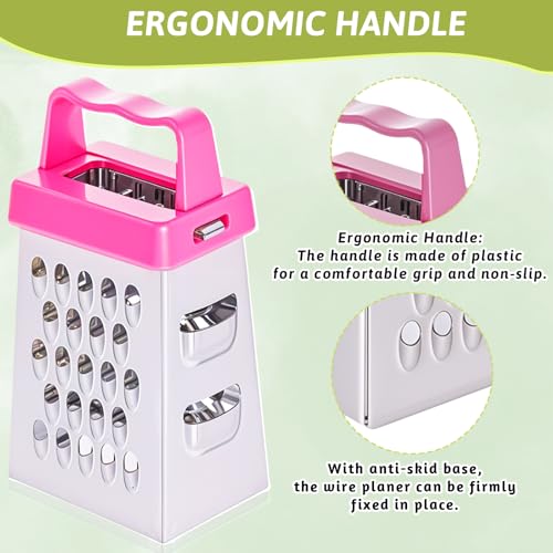 image for Ptwola 6 Pcs Mini Cheese Grater Professional Box Grater Stainless Stee