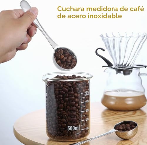 Miniatura 3 de Hominas Cuchara Medidora Para Condimentos De Café De 15 Ml, Dosificador Cafe Molido Tablespoon Scoop De Acero Inoxidable De Mango Largo Para Granos De Café O Té