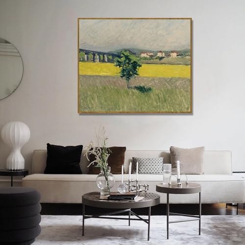 Tableau impressionniste Pont des Prairies 30x36cm cadre teck - 2