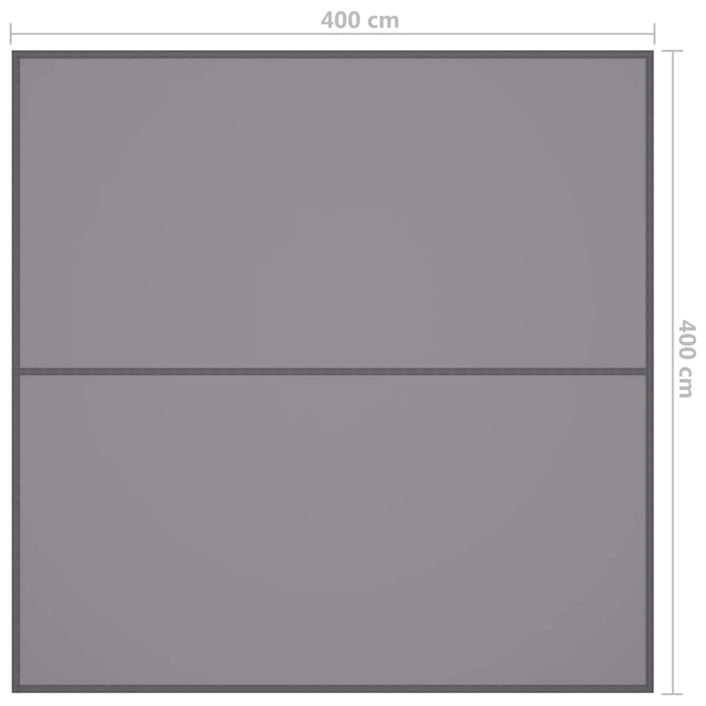 Outdoor-Tarp - Funda para mochila de camping (4 x 4 m, 6 estacas y 6 cuerdas), color gris