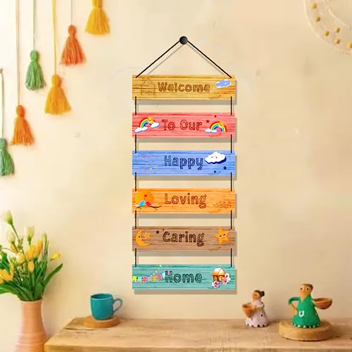Image of Expleasia, Exuberant & Luxury Decor Decorative Wall Hanging Wooden Art Decoration Item for Home Office Living Room Bedroom Decoration Items Home Decor Gift Items (Welcome Home)