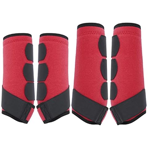 SKYCY Brushing Boots for Horse,Splint Boots for Horses,Neoprene Horse Boots Leg Wraps for Horses,Horse Boots Set of 4 Horse Boots,Affordable Horse Leg Wraps Protection Boots Treats for Sprains Bites. Cover