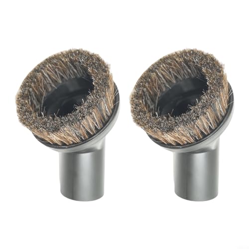 Image of Entgoinggo Round Horse Hair Dusting Brush, For Shark Vacuums Soft Bristles, For Furniture Blinds Keyboards Pet Hair Removal Tool, For Navigator, For Rotator Rocket(2 PACK)