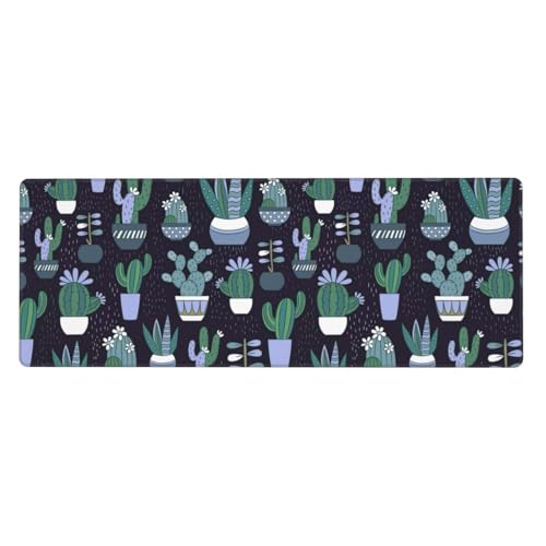 Gran alfombrilla de ratón para juegos extendida impresa cactus plantas suculentas alfombrilla de ratón alfombrilla de ratón alfombrilla de ratón 80 x 30 cm, XL