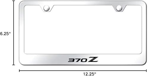 Miniatura 5 de Au-TOMOTIVE GOLD Marco de matrícula de acero inoxidable con logotipo grabado láser para Nissan 370Z (negro resistente)