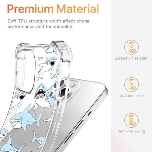 Coque iPhone 15 Plus requin mignon en TPU souple antichoc - 6