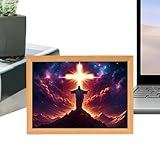 Genérico Lámpara De Iglesia,Luz LED 4D De Cuadro De Cristo - Decoración Religiosa LED Para Hogar Sala Dormitorio Iglesia Pascua Navidad Cumpleaños
