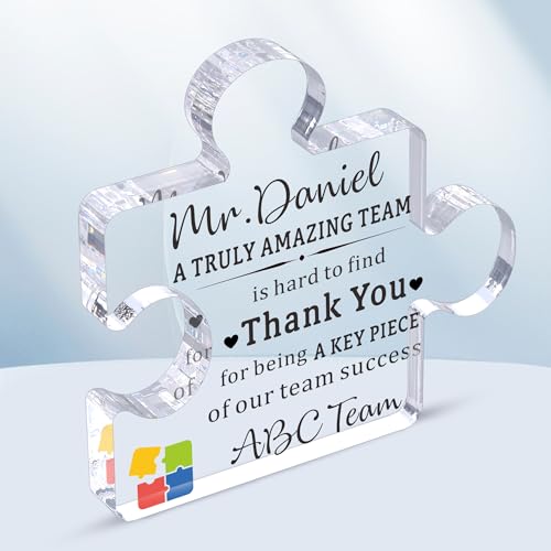 Personalized Acrylic Puzzle Plaque with Custom Text & Name –