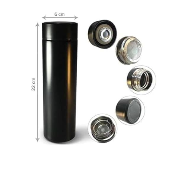 Image of MKY Vacuum Insulated Water Bottle, Stainless Steel, Smart Temperature Dis. Leakproof, Reusable, for Office, Gym, and Travel