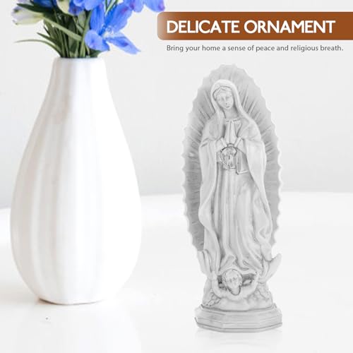 Estatua religiosa pequeña de resina Gris 19x7.5x6.2 cm miniatura 4