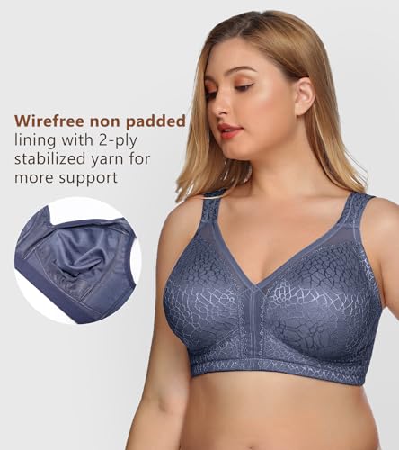 Image of DotVol Women's Full Figure Minimizer Bras Comfort Large Busts Wirefree Non Padded Plus Size Bra