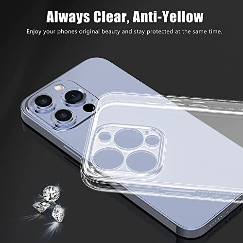 Image of NISHTECH for iPhone 13 pro Max Premium Hybrid Transparent Soft Slim Dust Proof Back Case Cover Silicone with Camera Protection