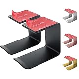 Mt.Jun Aluminum Under-Desk Headphone Hook 2 Pack, with Strong Adhesive VHB Tape, Holds 5 lbs (Black)