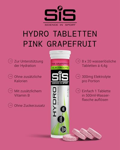Science in Sport Hydro Elektrolyt-Tabletten, 8 x 20 Tabs, Pink Grapefruit – Ansicht 2