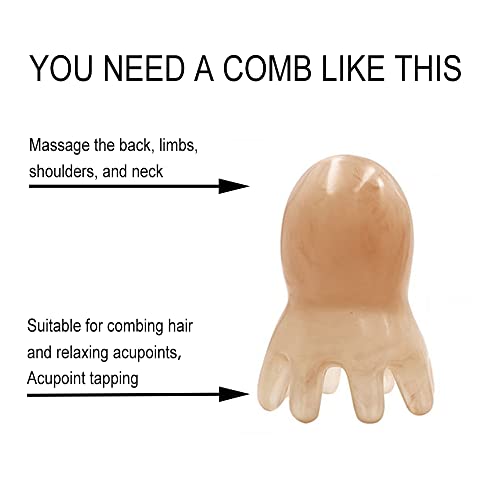 2 Pcs Octopus Head Massager Comb, Point Massage Comb, Back Neck And Back Manual Deep Massage Tools, Handheld Palm Full Body 8-Legged Acupressure Gentle Self Massager Pressure Point Massage Tool #TOP1